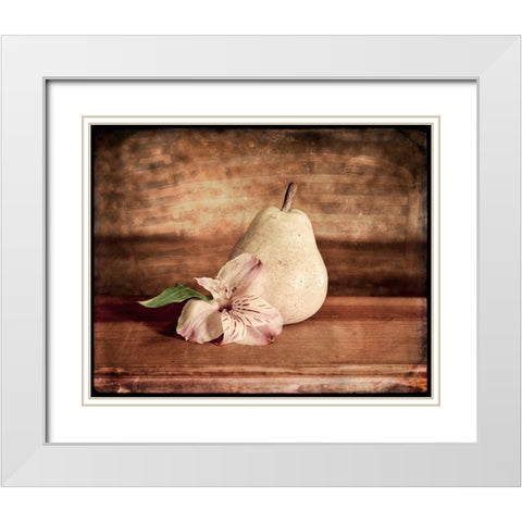 Kitchen Pear 2 White Modern Wood Framed Art Print with Double Matting by LightBoxJournal