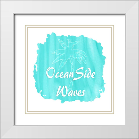 Lifes A Beach Ocean Side Surf White Modern Wood Framed Art Print with Double Matting by LightBoxJournal