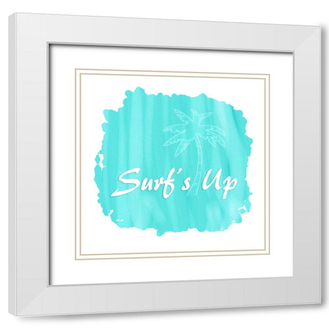 Lifes A Beach Surfs Up White Modern Wood Framed Art Print with Double Matting by LightBoxJournal