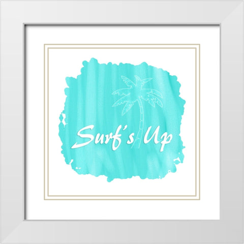 Lifes A Beach Surfs Up White Modern Wood Framed Art Print with Double Matting by LightBoxJournal