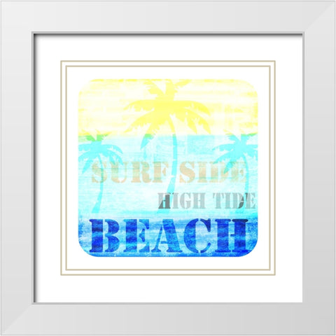 Welcome Beach 1 White Modern Wood Framed Art Print with Double Matting by LightBoxJournal