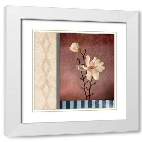 Magnolia Diamond 2 White Modern Wood Framed Art Print with Double Matting by LightBoxJournal