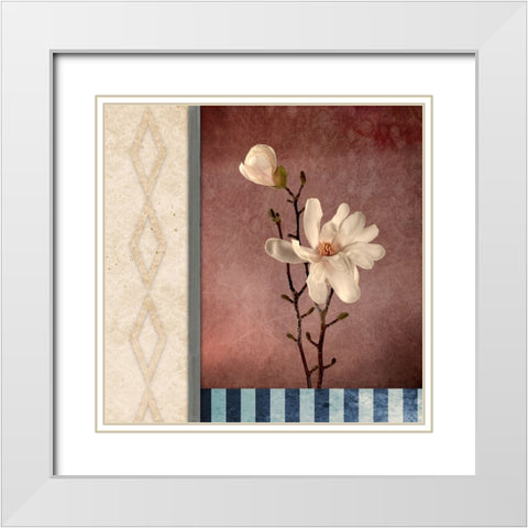 Magnolia Diamond 2 White Modern Wood Framed Art Print with Double Matting by LightBoxJournal