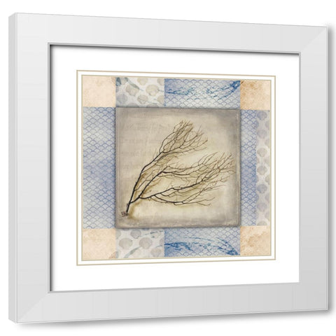 White Sea Sea Leaf White Modern Wood Framed Art Print with Double Matting by LightBoxJournal