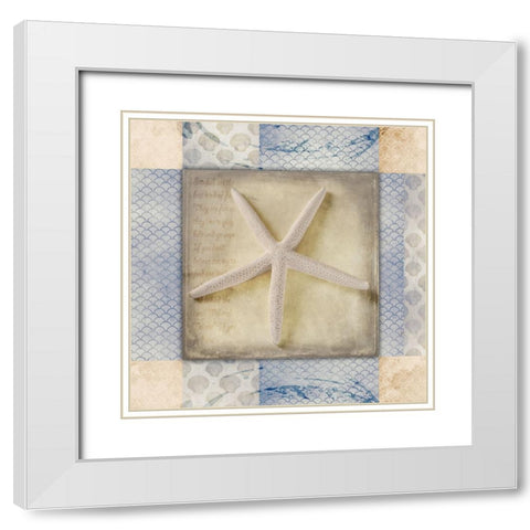 White Sea Starfish White Modern Wood Framed Art Print with Double Matting by LightBoxJournal