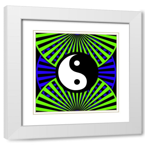 Black Light Pattern 3 White Modern Wood Framed Art Print with Double Matting by LightBoxJournal