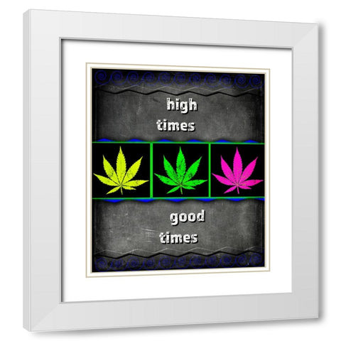 Dorm Room Light It Up High Times White Modern Wood Framed Art Print with Double Matting by LightBoxJournal