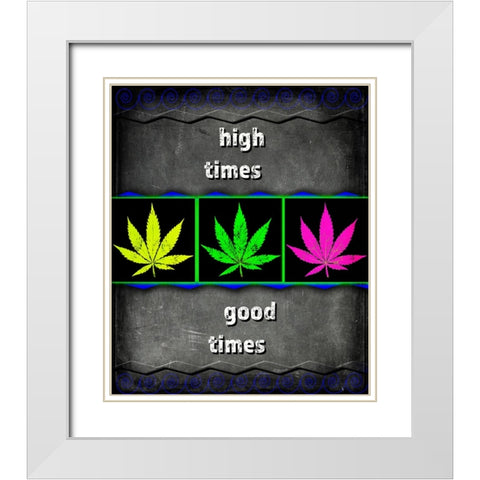 Dorm Room Light It Up High Times White Modern Wood Framed Art Print with Double Matting by LightBoxJournal