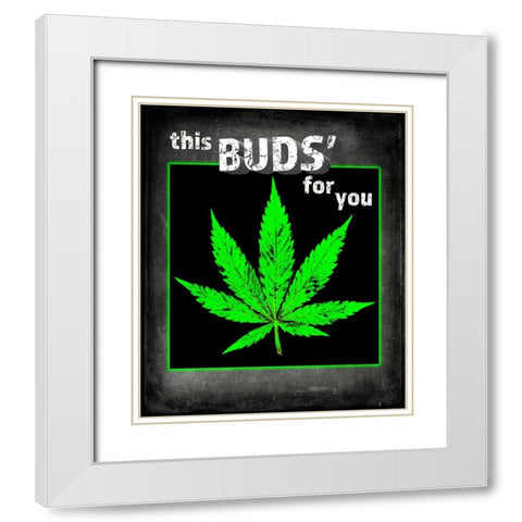 Dorm Room Light It Up This Bud White Modern Wood Framed Art Print with Double Matting by LightBoxJournal