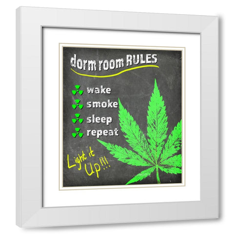 Dorm Room Light It Up White Modern Wood Framed Art Print with Double Matting by LightBoxJournal