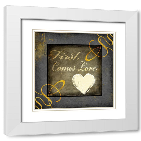 First Comes Love White Modern Wood Framed Art Print with Double Matting by LightBoxJournal