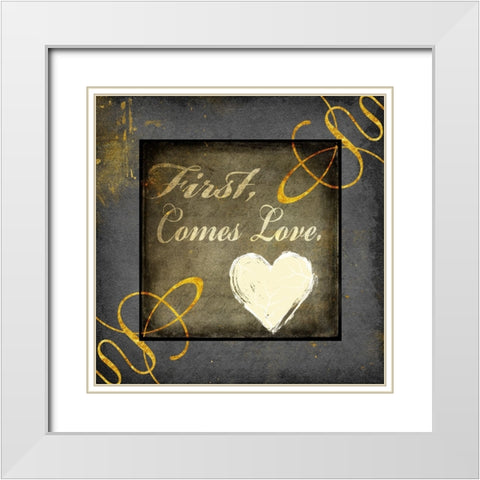 First Comes Love White Modern Wood Framed Art Print with Double Matting by LightBoxJournal