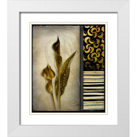 Gold Lily 1 White Modern Wood Framed Art Print with Double Matting by LightBoxJournal