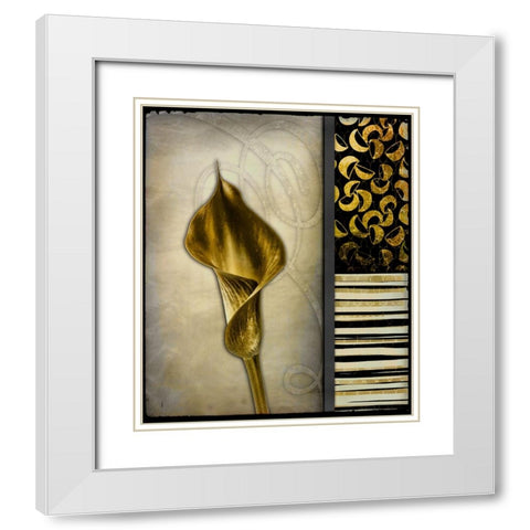 Gold Lily 2 White Modern Wood Framed Art Print with Double Matting by LightBoxJournal