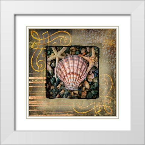 Gold Sea Scape 2 White Modern Wood Framed Art Print with Double Matting by LightBoxJournal