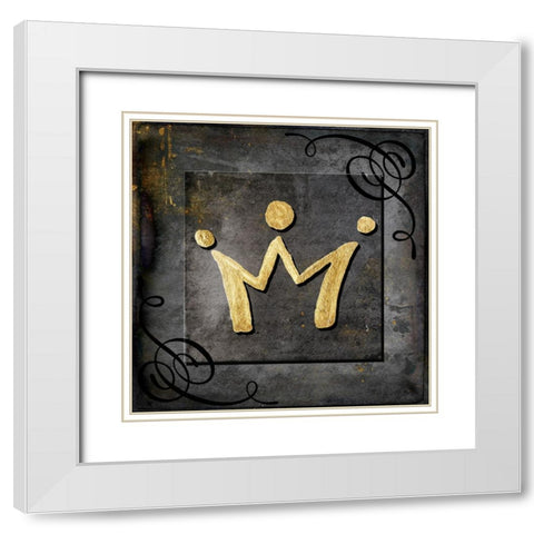 Grunge Gold Crown White Modern Wood Framed Art Print with Double Matting by LightBoxJournal