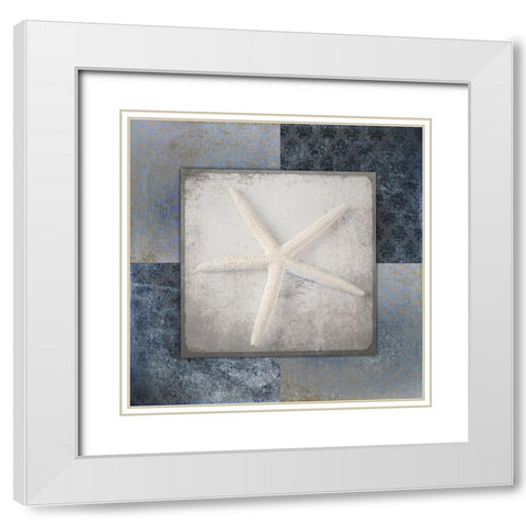 Blue Star Fish 2 White Modern Wood Framed Art Print with Double Matting by LightBoxJournal