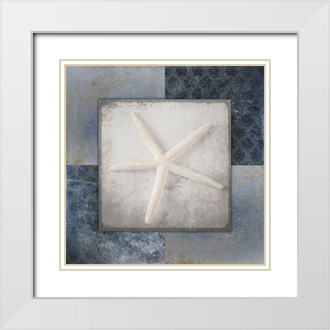 Blue Star Fish 2 White Modern Wood Framed Art Print with Double Matting by LightBoxJournal