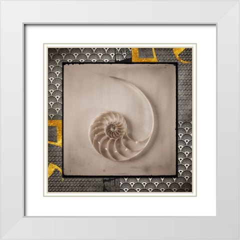 Gold Sea Scape 2 White Modern Wood Framed Art Print with Double Matting by LightBoxJournal