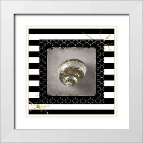 Golden Sea With Stripes 3 White Modern Wood Framed Art Print with Double Matting by LightBoxJournal
