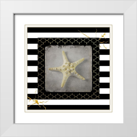 Golden Sea With Stripes White Modern Wood Framed Art Print with Double Matting by LightBoxJournal