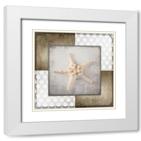 Vintage Natuical Star 2 White Modern Wood Framed Art Print with Double Matting by LightBoxJournal