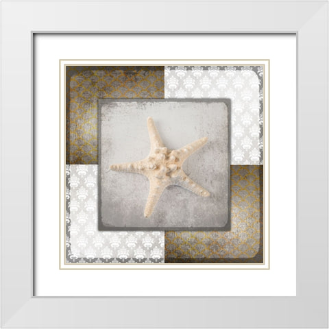 Vintage Natuical Star 2 White Modern Wood Framed Art Print with Double Matting by LightBoxJournal