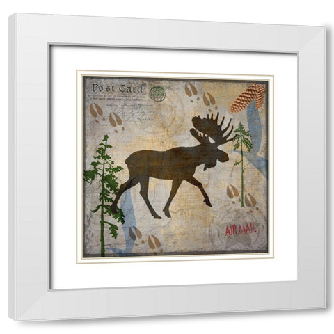 Bear Lodge Moose White Modern Wood Framed Art Print with Double Matting by LightBoxJournal