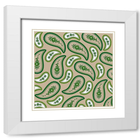 Camo Paisley 1 White Modern Wood Framed Art Print with Double Matting by LightBoxJournal