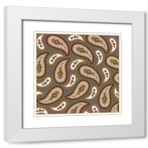 Camo Paisley 2.0 White Modern Wood Framed Art Print with Double Matting by LightBoxJournal