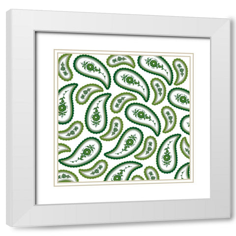 Camo Paisley 4 White Modern Wood Framed Art Print with Double Matting by LightBoxJournal
