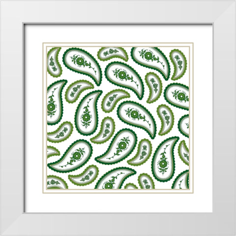 Camo Paisley 4 White Modern Wood Framed Art Print with Double Matting by LightBoxJournal