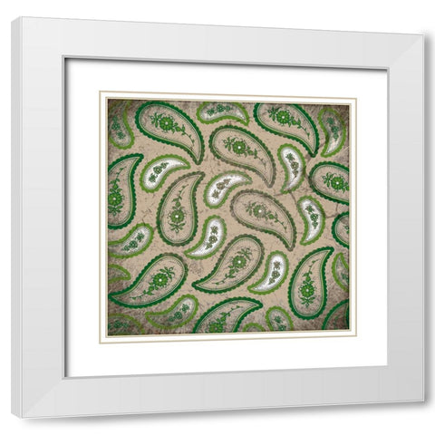 Camo Paisley Grunge White Modern Wood Framed Art Print with Double Matting by LightBoxJournal