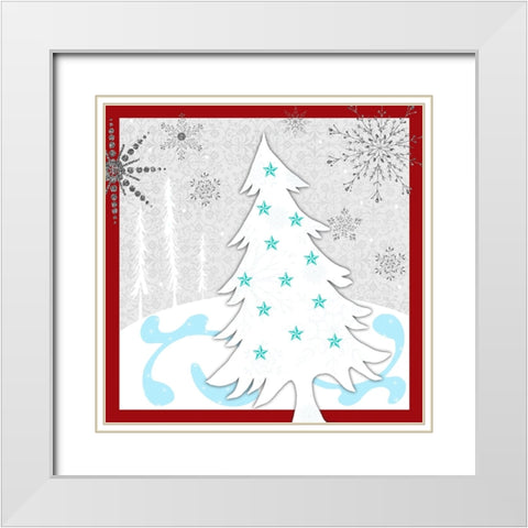 Christmas Snowman 2 White Modern Wood Framed Art Print with Double Matting by LightBoxJournal
