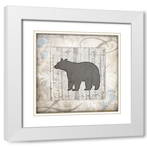 Decorative Lodge Bear 2B White Modern Wood Framed Art Print with Double Matting by LightBoxJournal