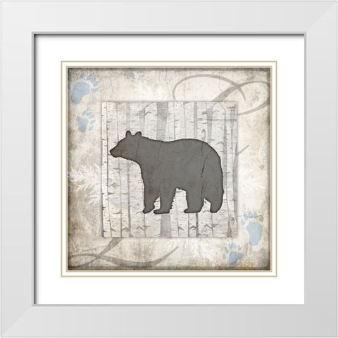 Decorative Lodge Bear 2B White Modern Wood Framed Art Print with Double Matting by LightBoxJournal