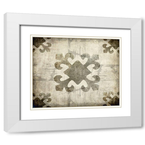 Decortive Pattern 4 B White Modern Wood Framed Art Print with Double Matting by LightBoxJournal