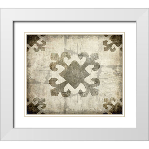 Decortive Pattern 4 B White Modern Wood Framed Art Print with Double Matting by LightBoxJournal