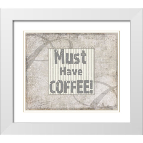 Decortive Pattern Must Have Coffee White Modern Wood Framed Art Print with Double Matting by LightBoxJournal