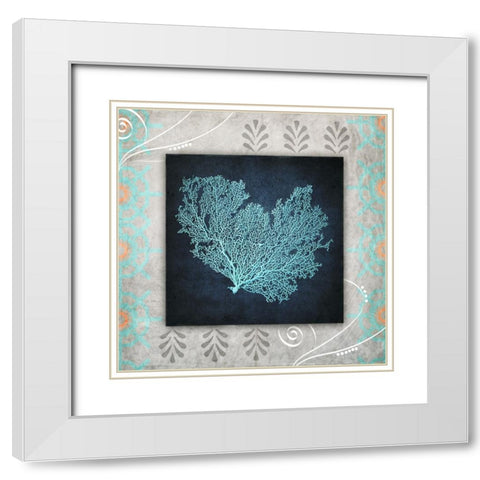 Decortive Sea Leaf 1 White Modern Wood Framed Art Print with Double Matting by LightBoxJournal