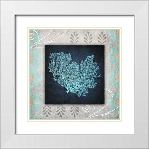 Decortive Sea Leaf 1 White Modern Wood Framed Art Print with Double Matting by LightBoxJournal