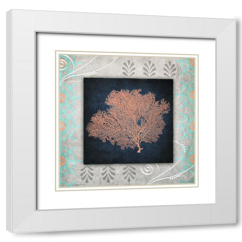 Decortive Sea Leaf 2 White Modern Wood Framed Art Print with Double Matting by LightBoxJournal