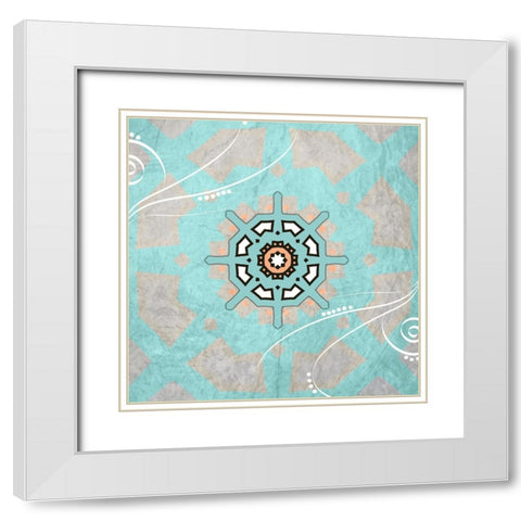 Decortive Sea Leaf 5 White Modern Wood Framed Art Print with Double Matting by LightBoxJournal