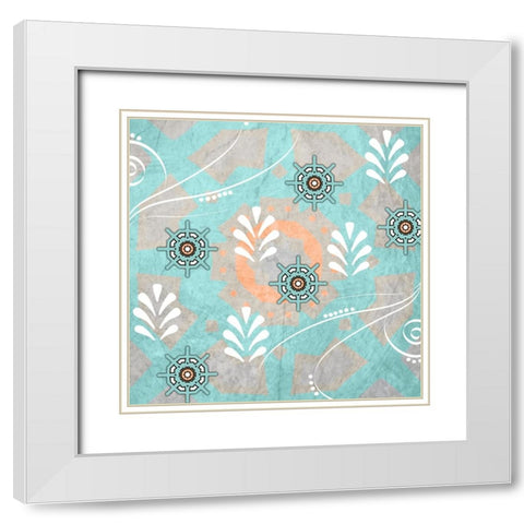 Decortive Sea Leaf 6 White Modern Wood Framed Art Print with Double Matting by LightBoxJournal