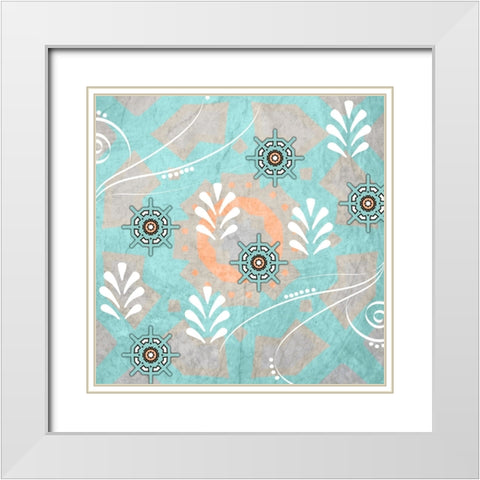 Decortive Sea Leaf 6 White Modern Wood Framed Art Print with Double Matting by LightBoxJournal