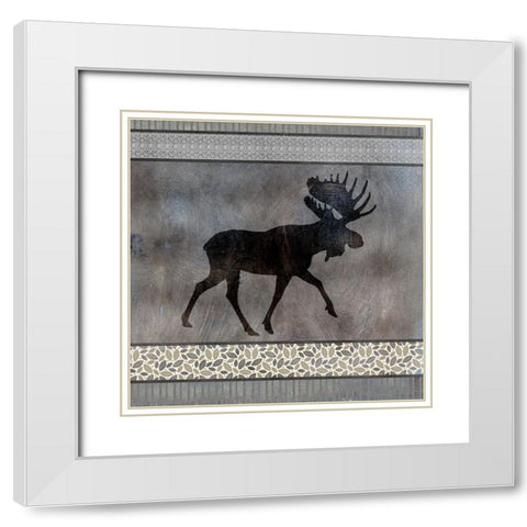 Moose Pattern Moose square White Modern Wood Framed Art Print with Double Matting by LightBoxJournal