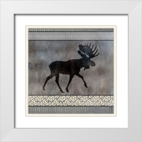 Moose Pattern Moose square White Modern Wood Framed Art Print with Double Matting by LightBoxJournal