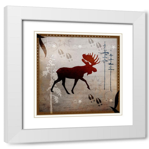 Moose Tracks White Modern Wood Framed Art Print with Double Matting by LightBoxJournal