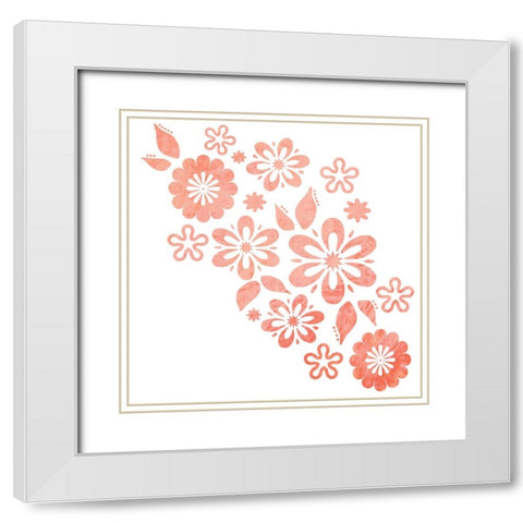 Go BoHo 6 Peach texture White Modern Wood Framed Art Print with Double Matting by LightBoxJournal
