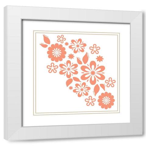 Go BoHo 6 Peach White Modern Wood Framed Art Print with Double Matting by LightBoxJournal